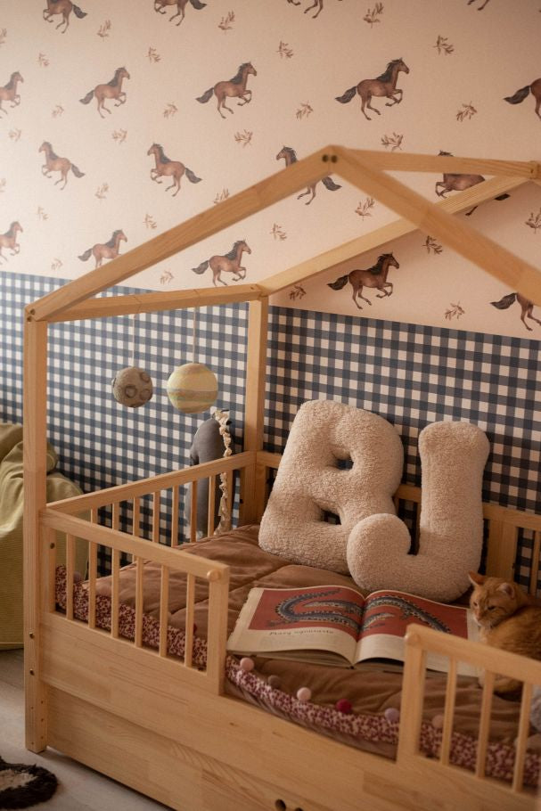 Dream Nest pine łóżko domek 80x160 z barierkami