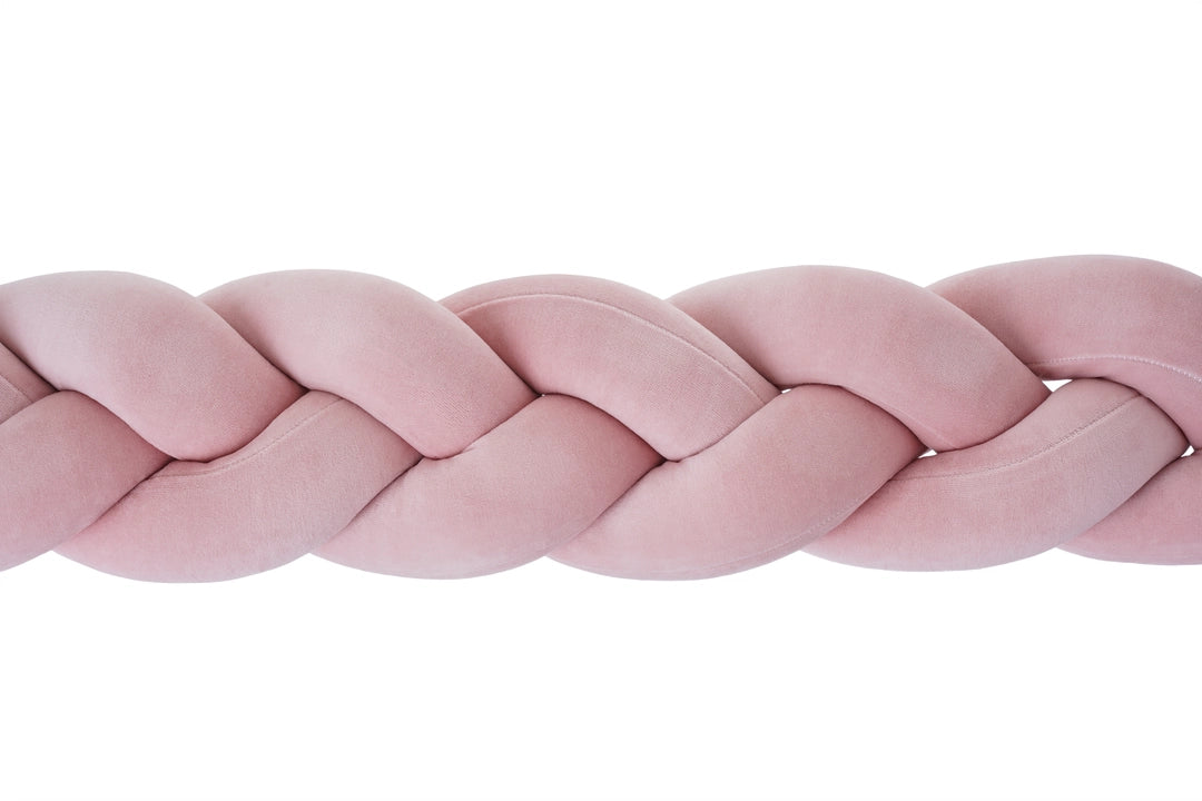 Velours-Schlauchwurst-Bettschutz - rosa