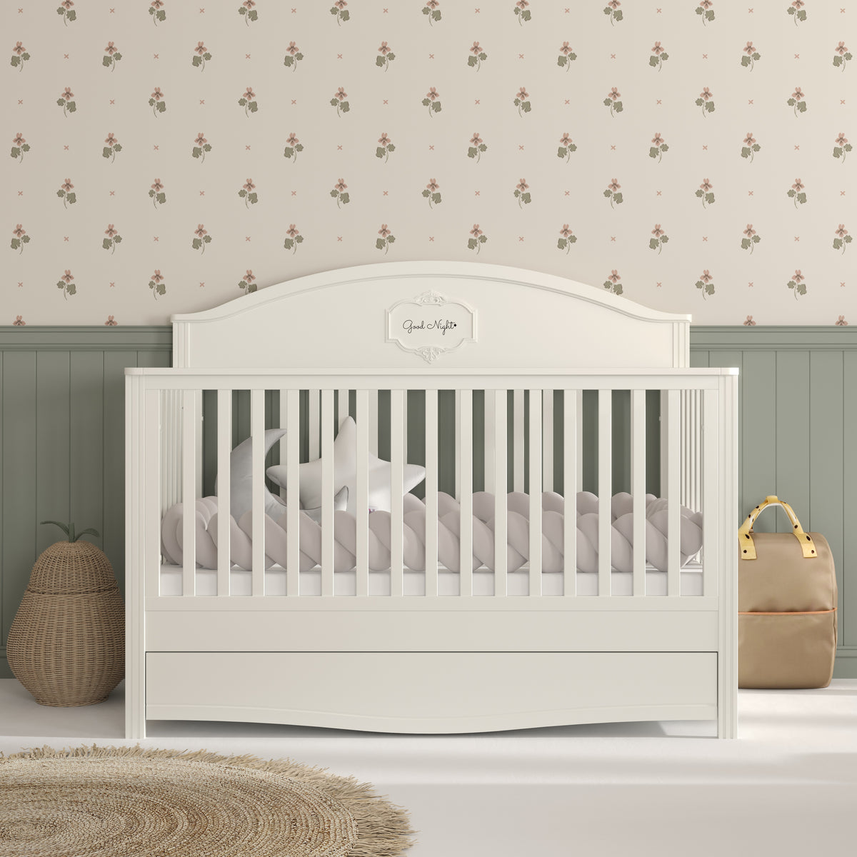 Good Night elegantes weißes Babybett 70x140