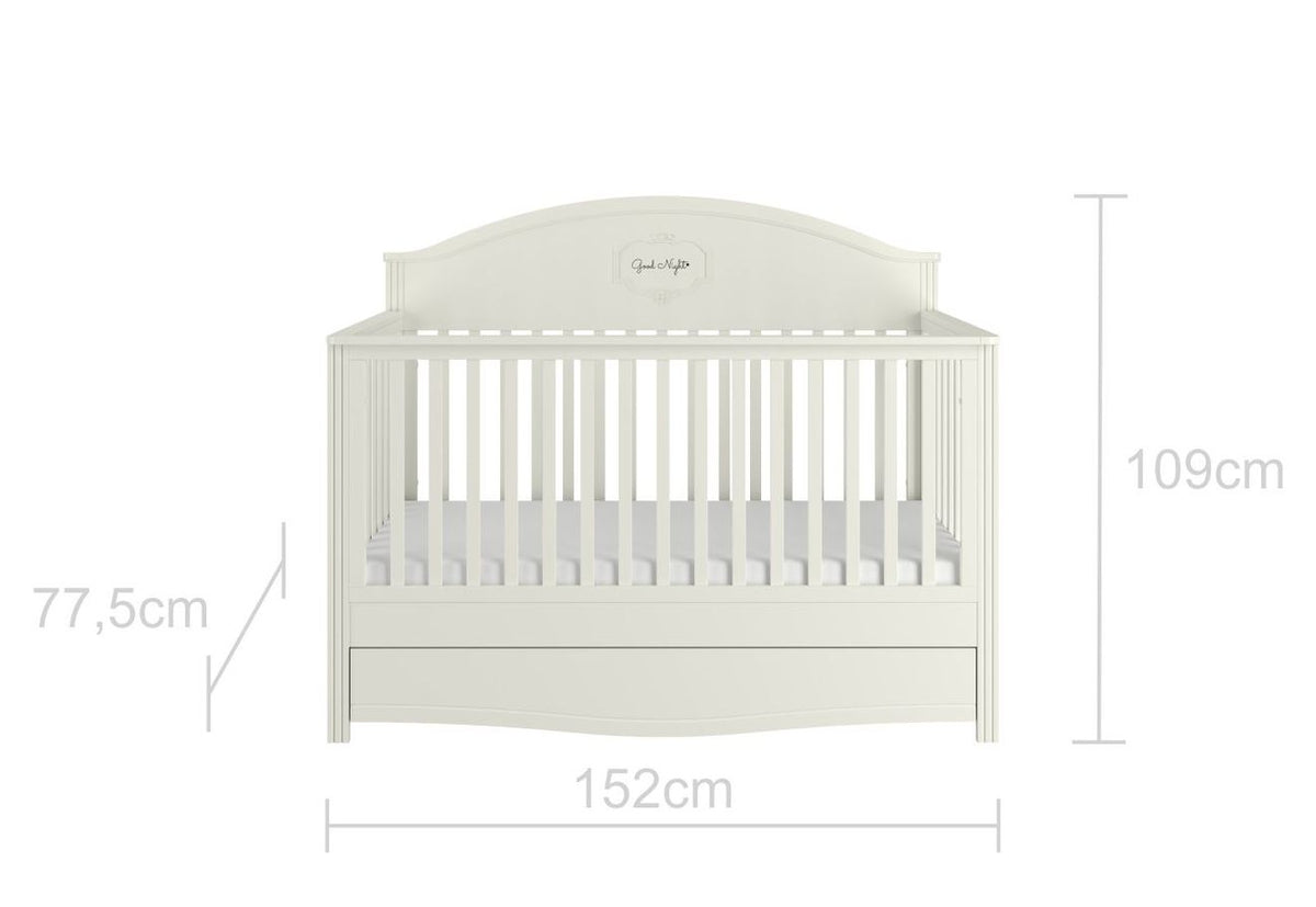 Good Night elegantes weißes Babybett 70x140