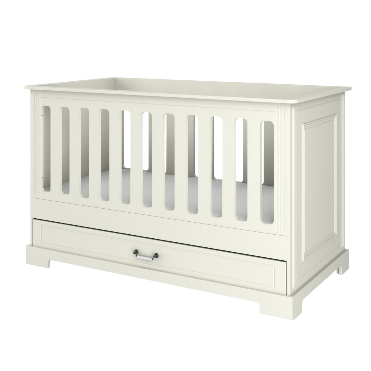 Ines elegant white łóżeczko 70x140 z funkcją tapczanika