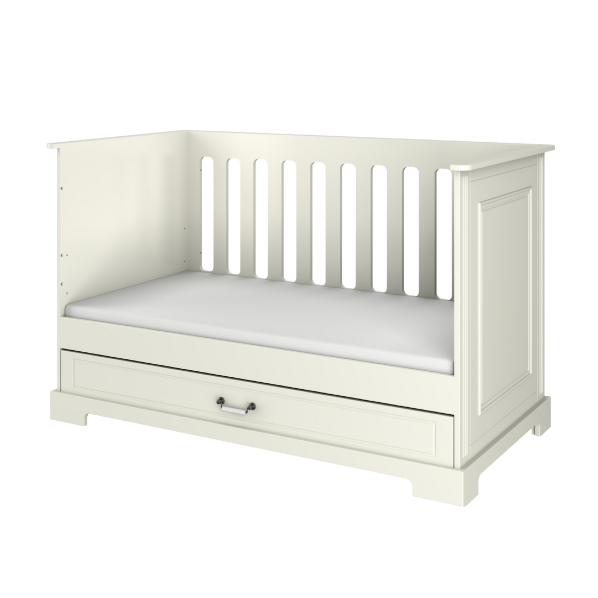 Ines elegant white łóżeczko 70x140 z funkcją tapczanika