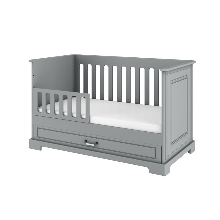 Ines neutral gray łóżeczko 70x140 z funkcją tapczanika