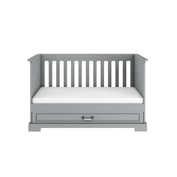 Ines neutral gray łóżeczko 70x140 z funkcją tapczanika