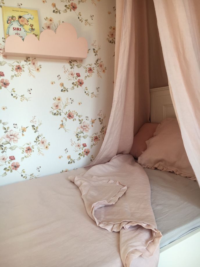 Dusty pink - lniany baldachim