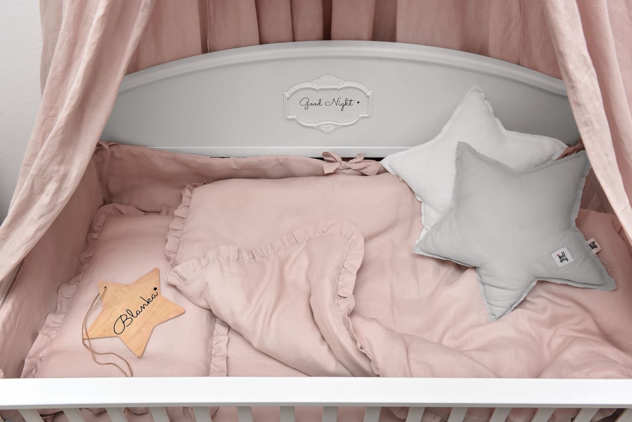 Dusty pink lniane prześcieradło 70x140