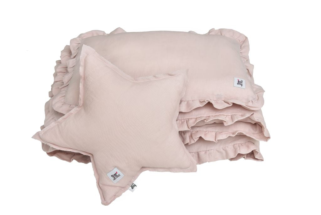 Dusty pink- lniana pościel 2-el z wypełnieniem 100X135