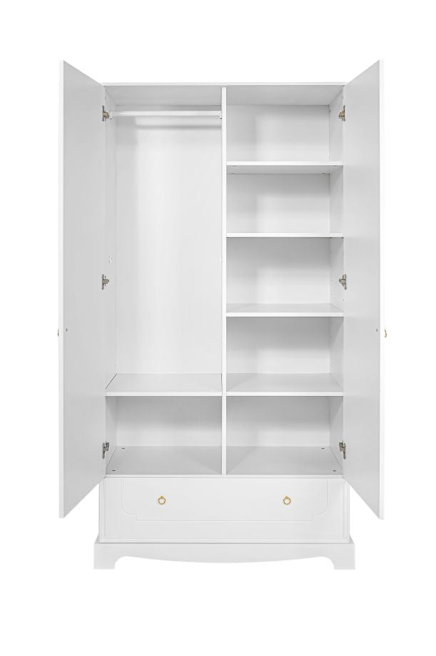 Royal zeitloser weißer 2-türiger Kleiderschrank