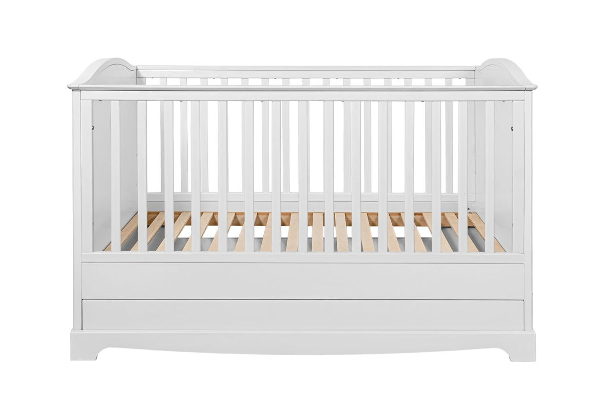 Royal timeless white łóżeczko 70x140 z szufladą