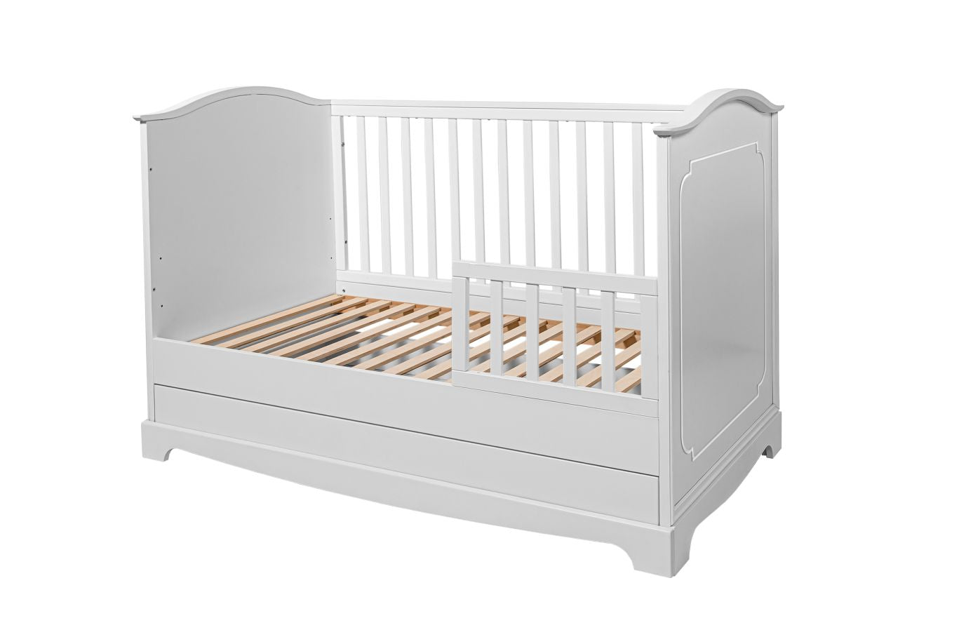 Royal timeless white łóżeczko 70x140 z szufladą