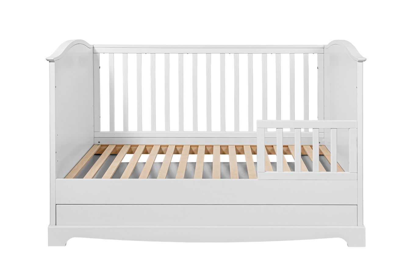 Royal timeless white łóżeczko 70x140 z szufladą