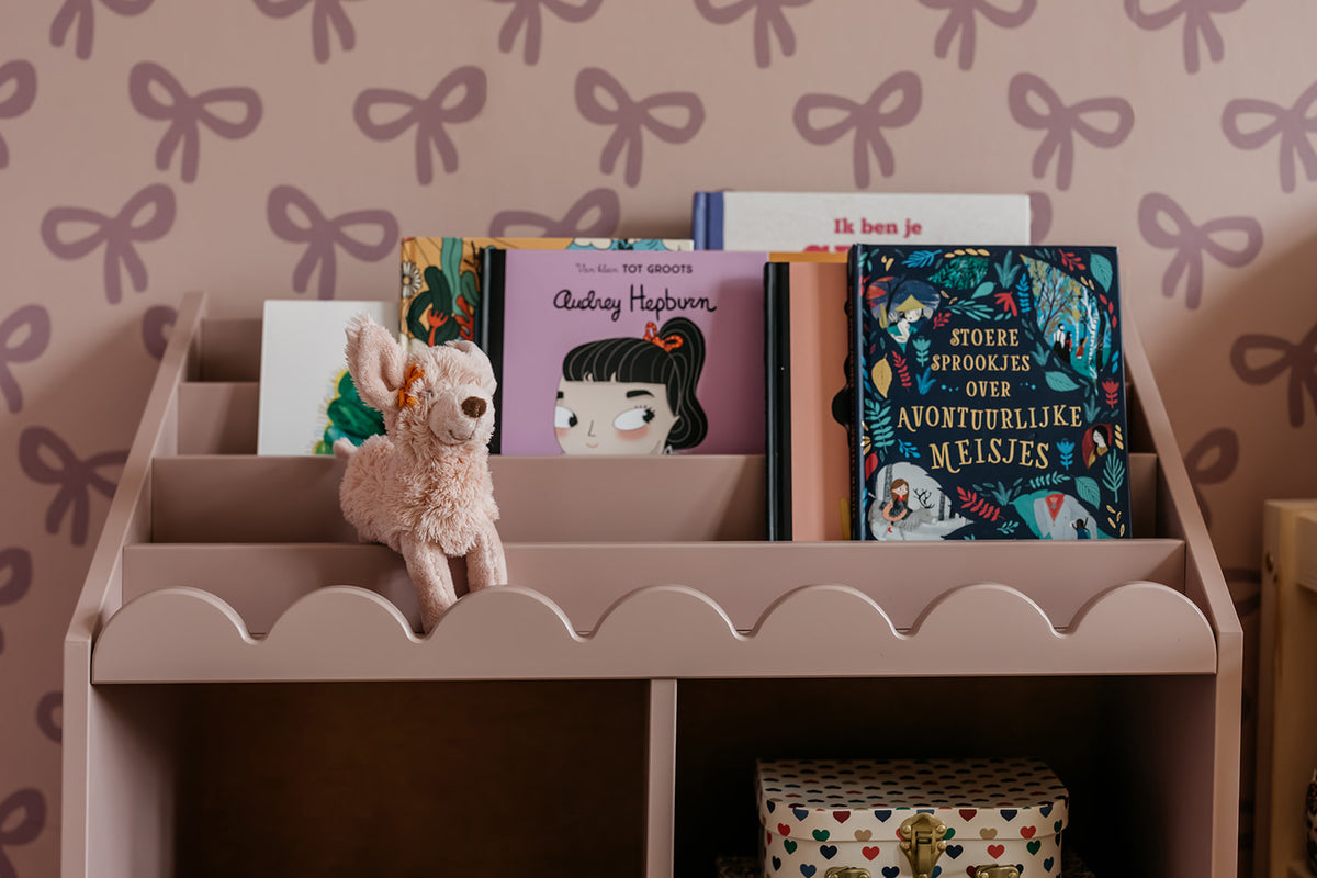 Regał Montessori Book Nook vintage rose– regał dziecięcy na książki i zabawki