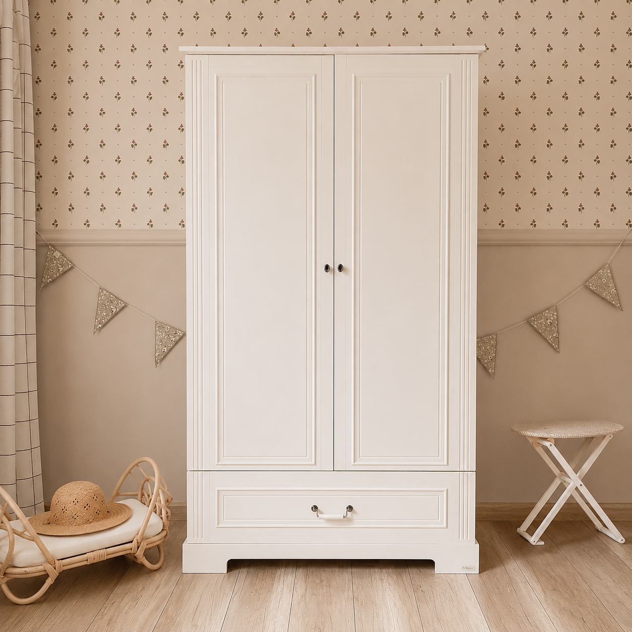 Ines elegant white szafa 2-drzwiowa