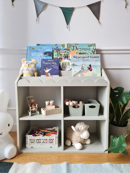 Regał Montessori Book Nook sage– regał dziecięcy na książki i zabawki