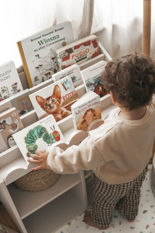 Regał Montessori Book Nook latte– regał dziecięcy na książki i zabawki