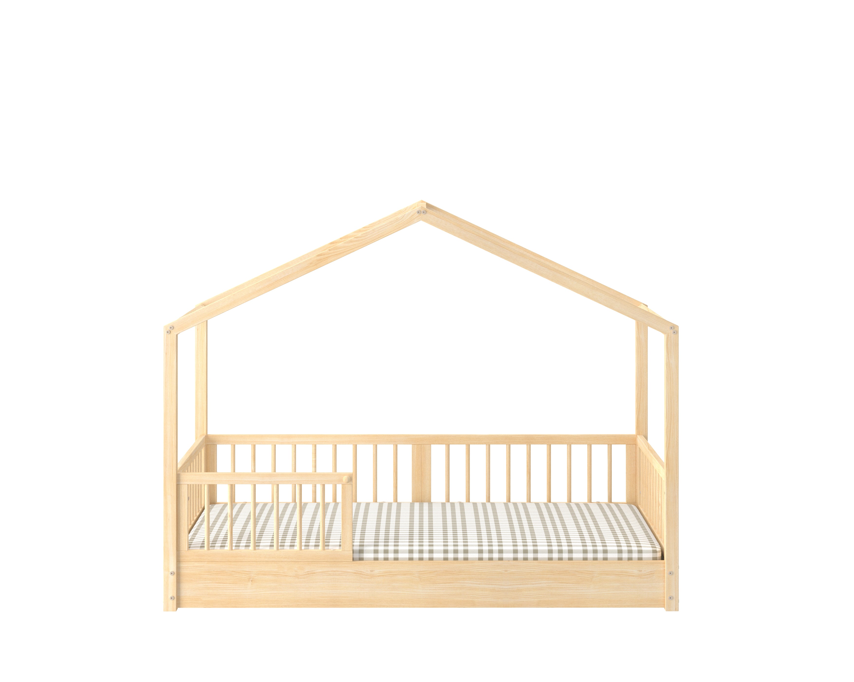 Dream Nest pine łóżko domek 80x160 z barierkami