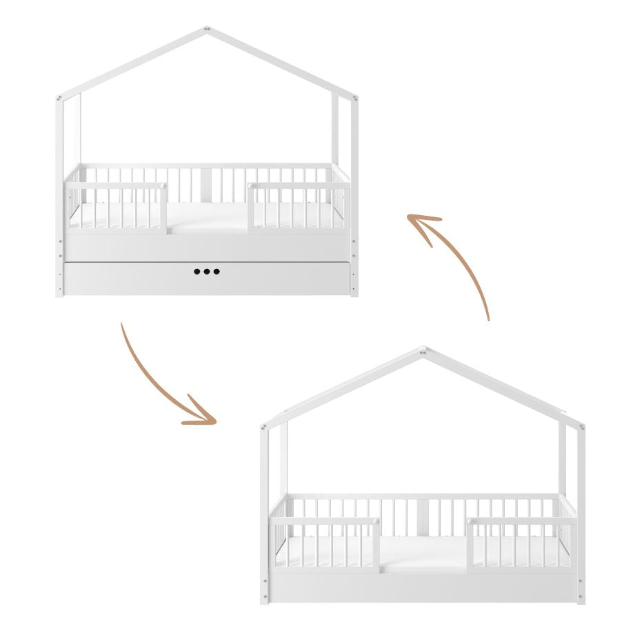 Dream Nest Snow Hausbett 80x160 mit Rausfallschutz