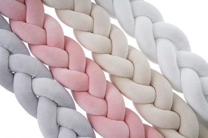 Velours-Schlauchwurst-Bettschutz - rosa