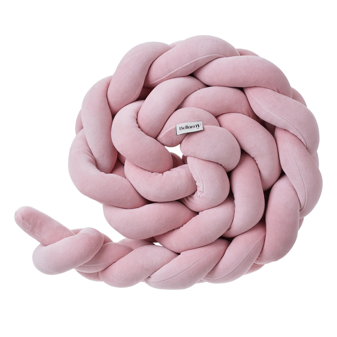 Velours-Schlauchwurst-Bettschutz - rosa