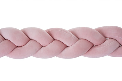 Velours-Schlauchwurst-Bettschutz - rosa
