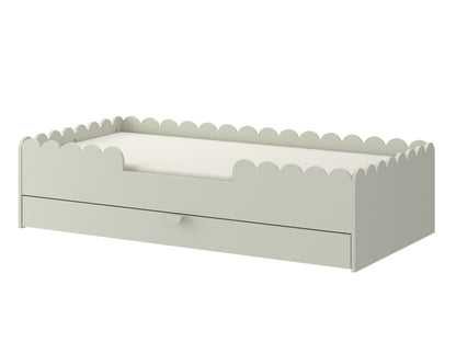 Book Nook sage łożko dziecięce  w stylu Monetssori 80x160 z szufladą