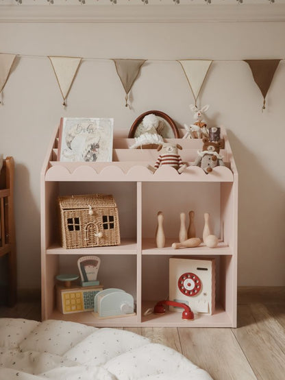Regał Montessori Book Nook vintage rose– regał dziecięcy na książki i zabawki
