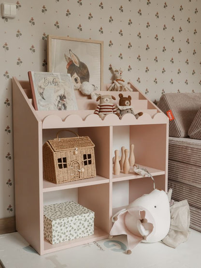 Regał Montessori Book Nook vintage rose– regał dziecięcy na książki i zabawki