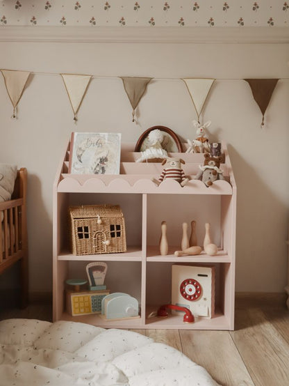 Regał Montessori Book Nook vintage rose– regał dziecięcy na książki i zabawki