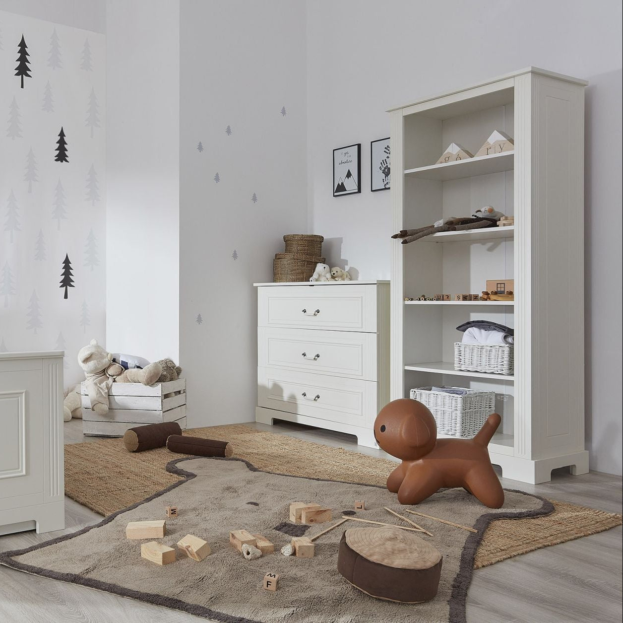 Ines elegant white komoda 3-szufladowa