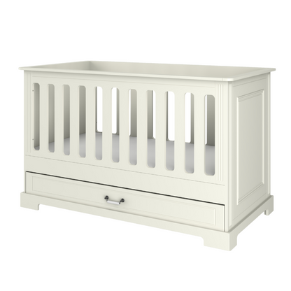 Ines elegant white łóżeczko 70x140 z funkcją tapczanika