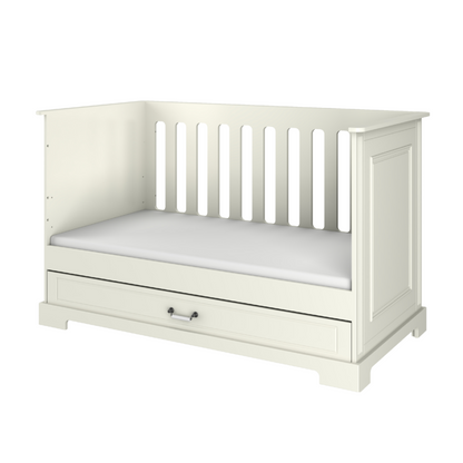 Ines elegant white łóżeczko 70x140 z funkcją tapczanika