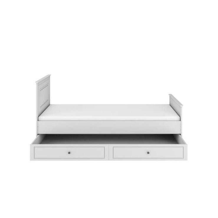 Ines elegantes weißes Bett 90x200 mit Schublade