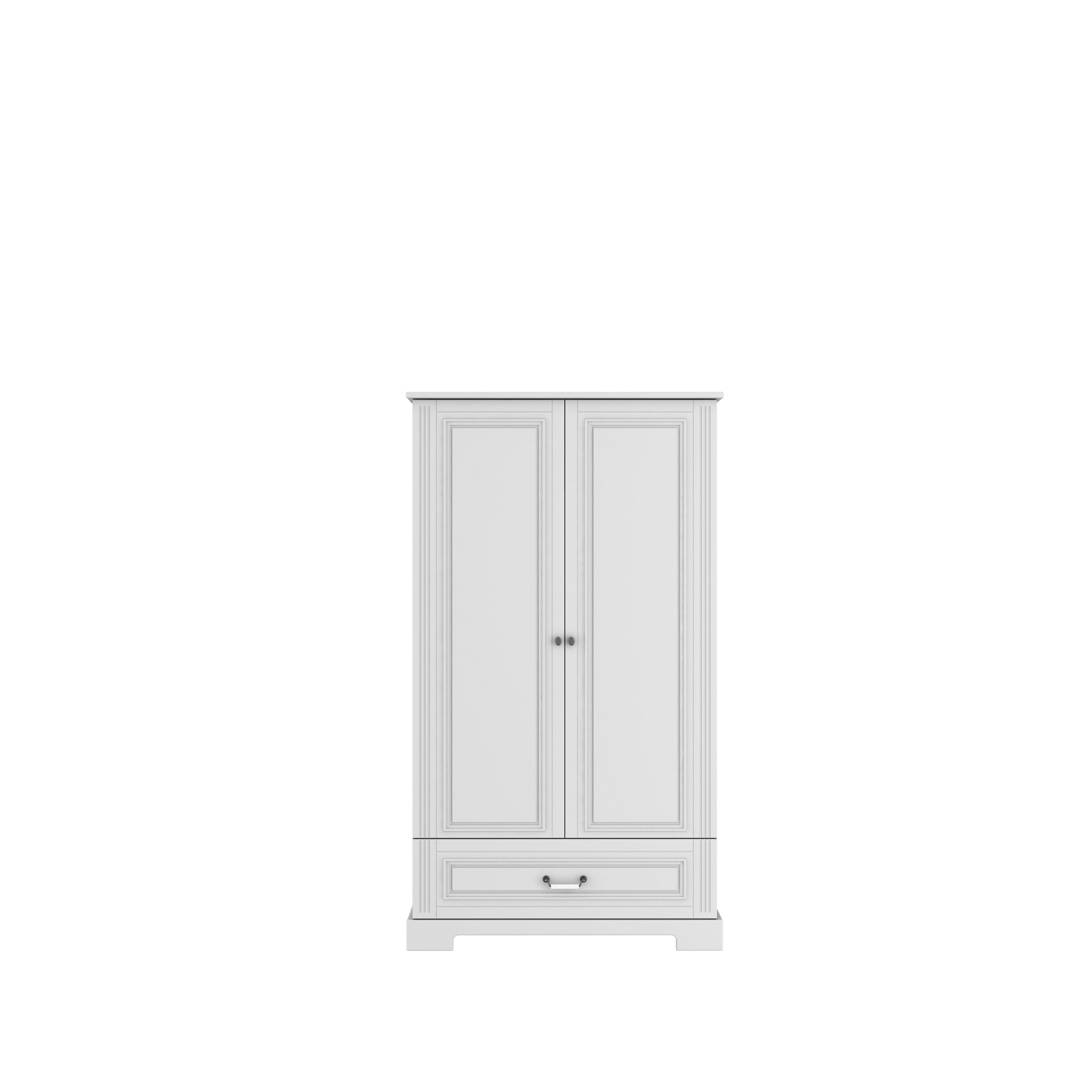Ines eleganter weißer 2-türiger Kleiderschrank