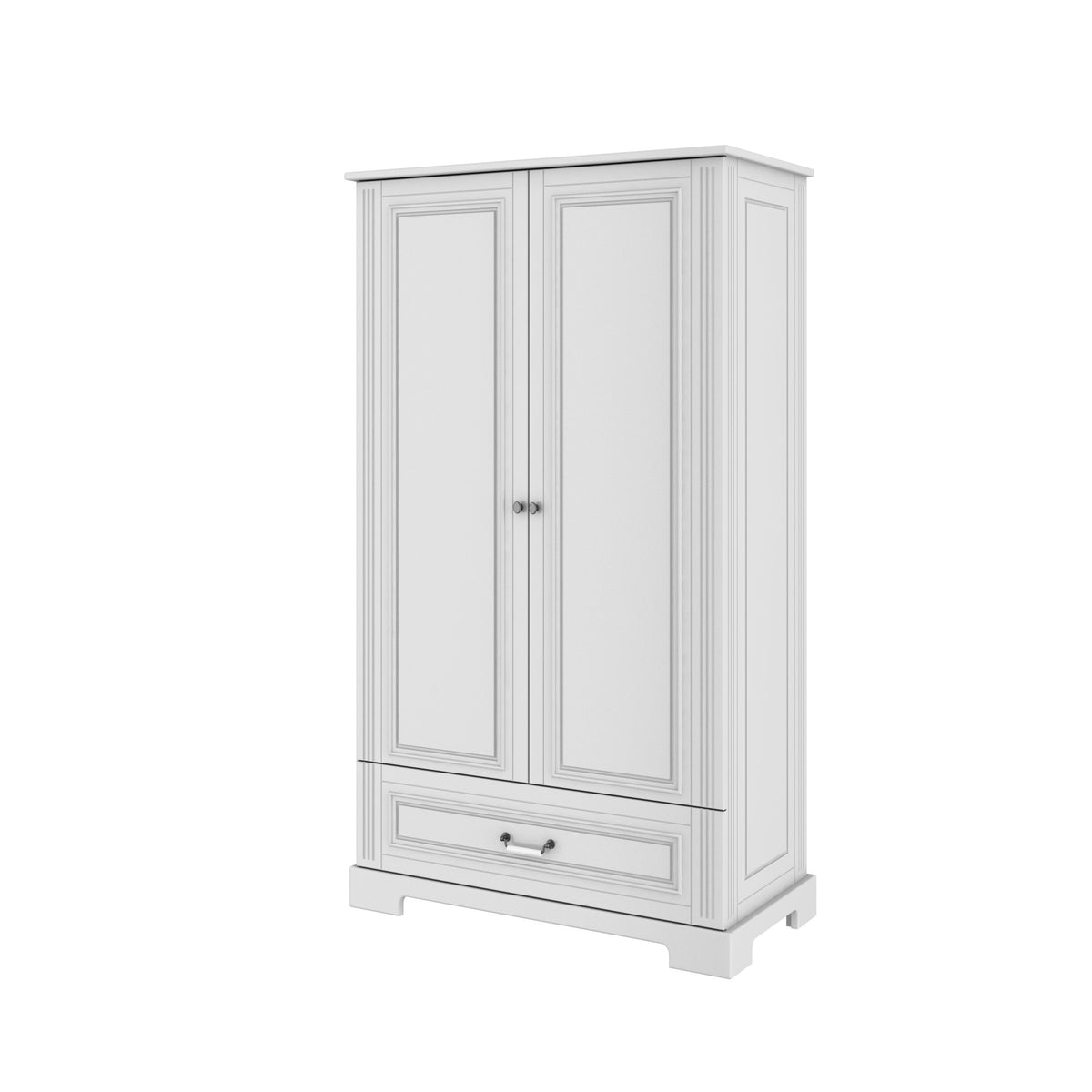 Ines eleganter weißer 2-türiger Kleiderschrank