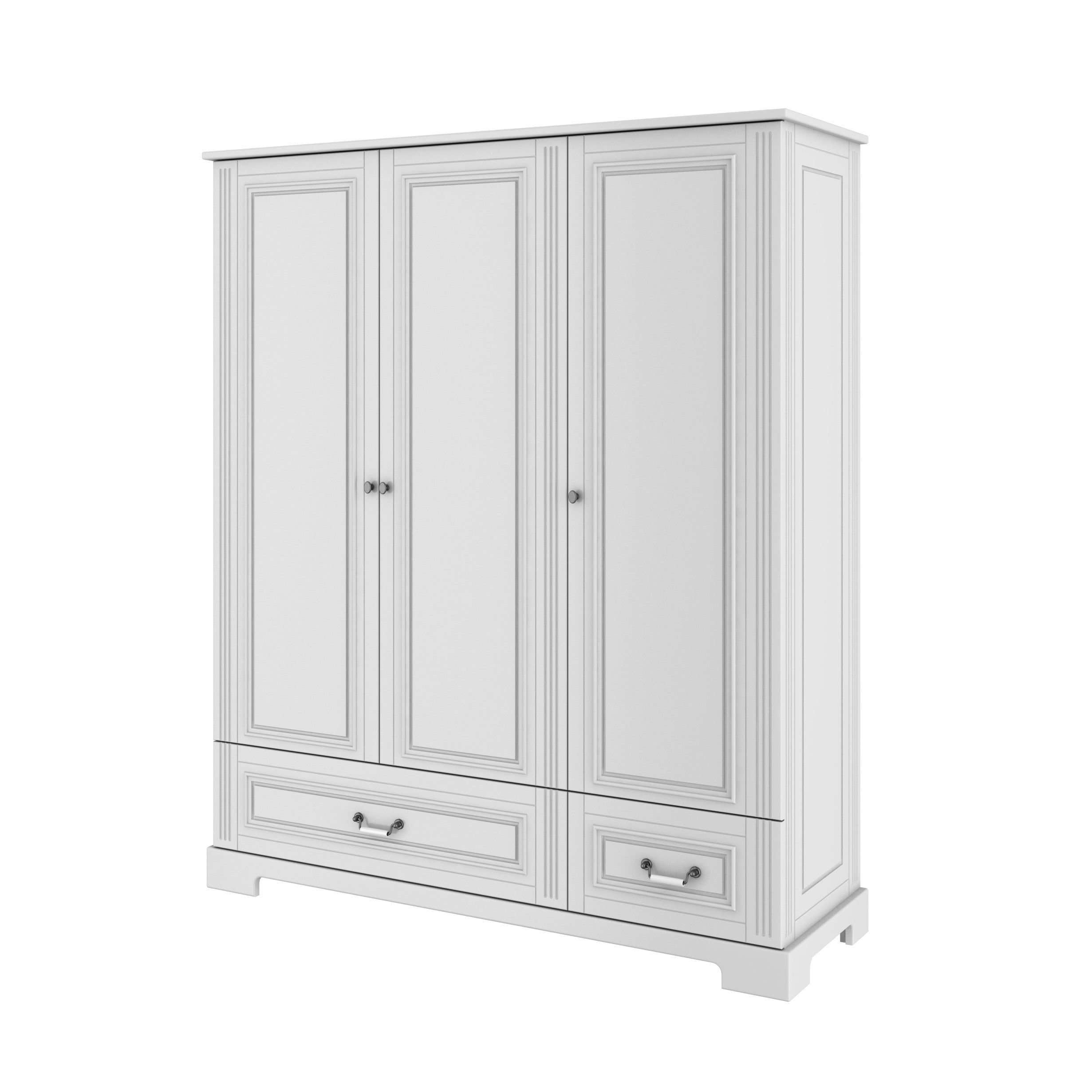 Ines eleganter weißer 3-türiger Kleiderschrank