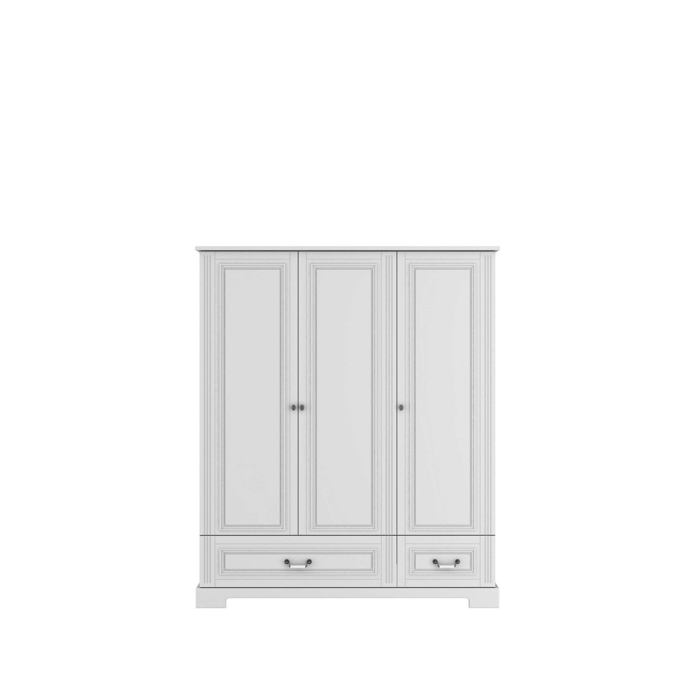 Ines eleganter weißer 3-türiger Kleiderschrank