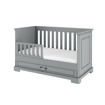 Ines neutral gray łóżeczko 70x140 z funkcją tapczanika