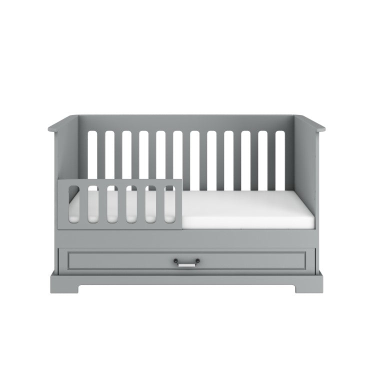 Ines neutral gray łóżeczko 70x140 z funkcją tapczanika