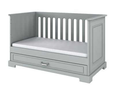 Ines neutral gray łóżeczko 70x140 z funkcją tapczanika
