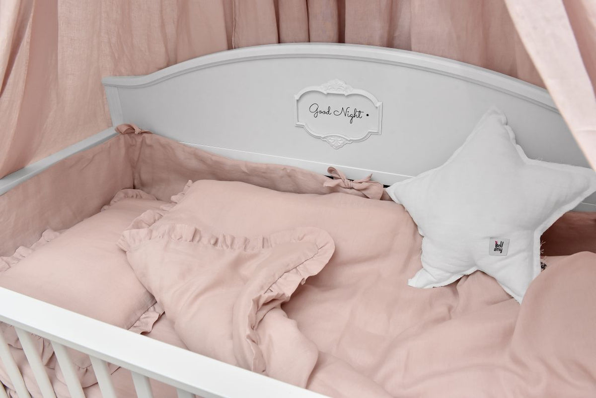 Dusty pink lniane prześcieradło  70x140