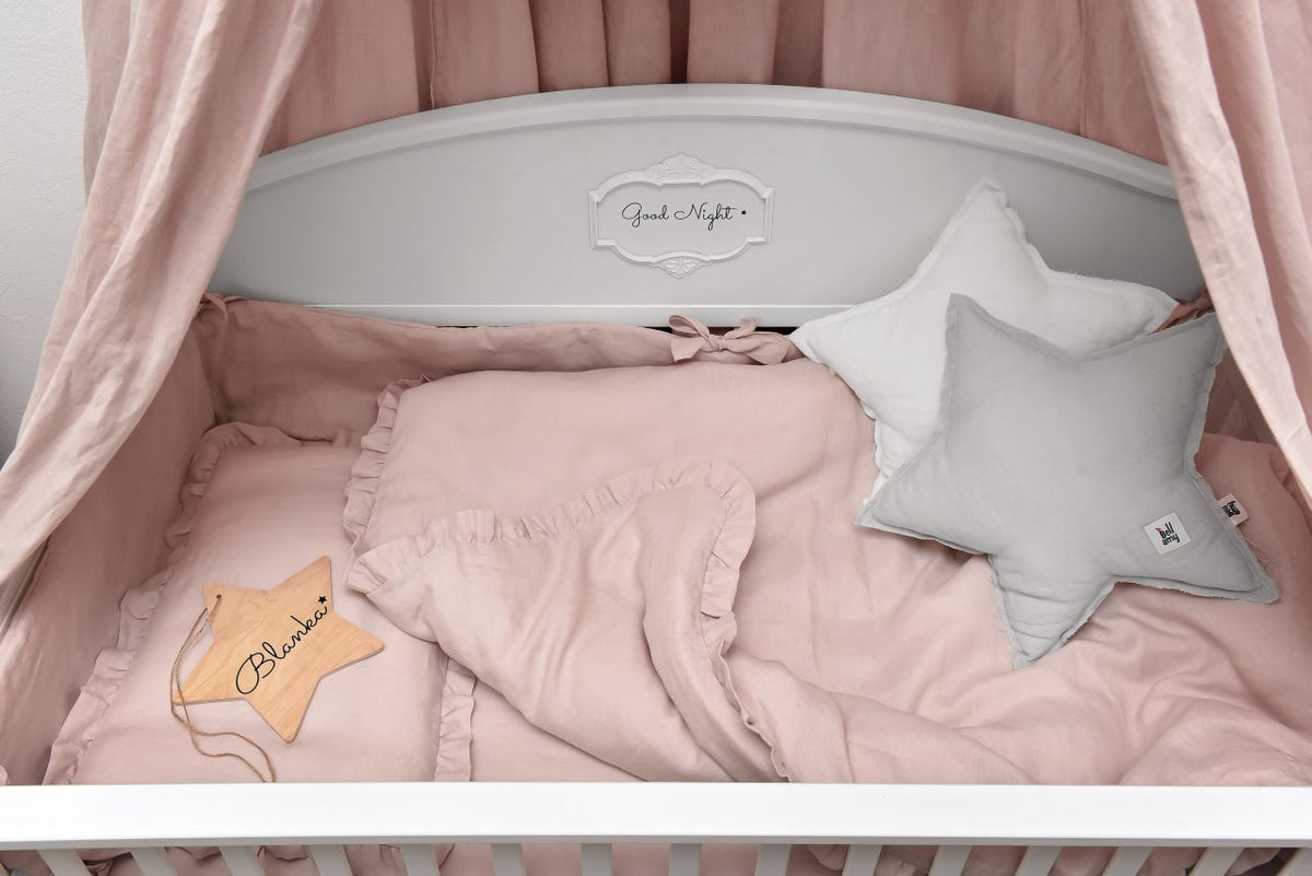 Dusty pink lniane prześcieradło  70x140
