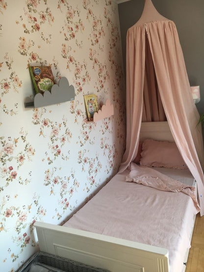 Dusty pink-lniane prześcieradło 90x200