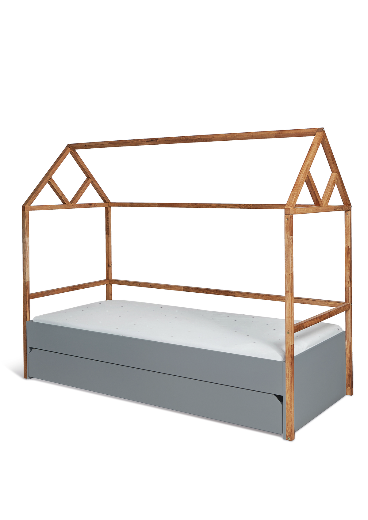 Hausbett 90x200 Lotta Grau mit Multifunktionsschublade