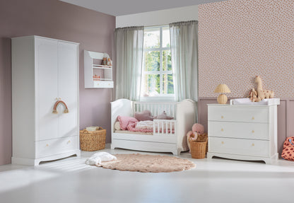 Royal  timeless white łóżeczko 70x140 z szufladą
