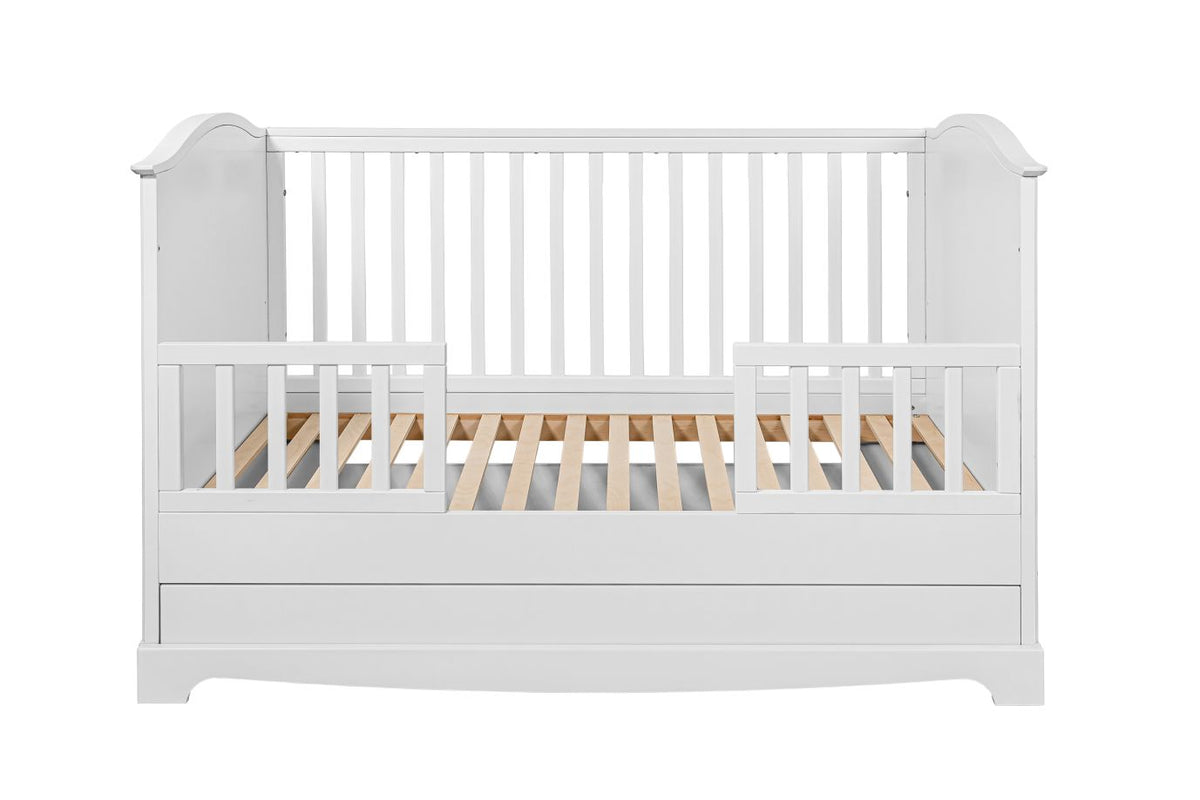 Royal  timeless white łóżeczko 70x140 z szufladą