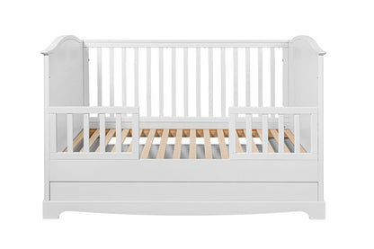 Royal  timeless white łóżeczko 70x140 z szufladą