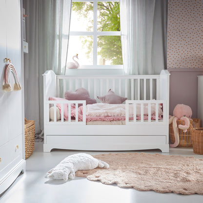 Royal  timeless white łóżeczko 70x140 z szufladą