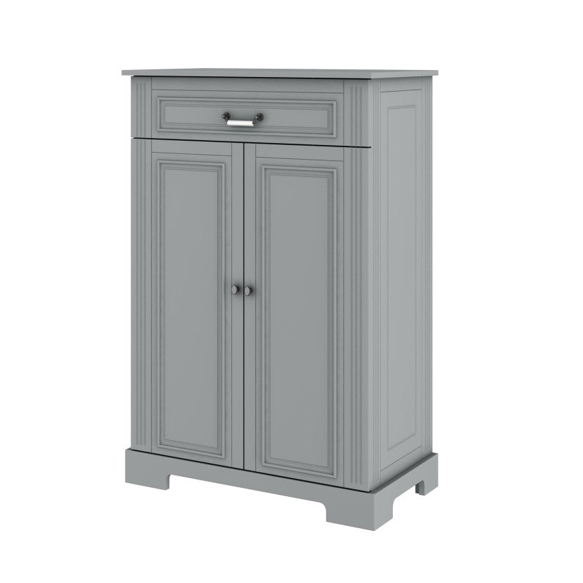 Ines neutral gray wysoka komoda 2-drzwiowa
