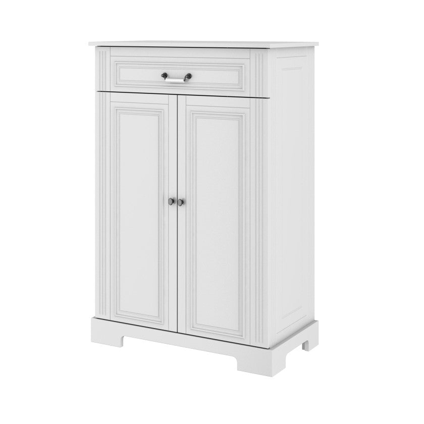 Ines elegant white wysoka komoda 2-drzwiowa