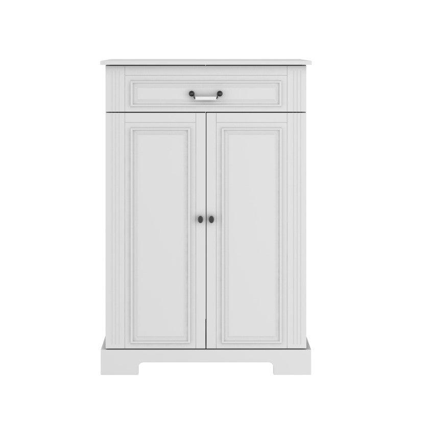 Ines elegant white wysoka komoda 2-drzwiowa